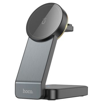 Hoco - 3-in-1 Draadloze Magnetische Oplader - 15W - Zwart