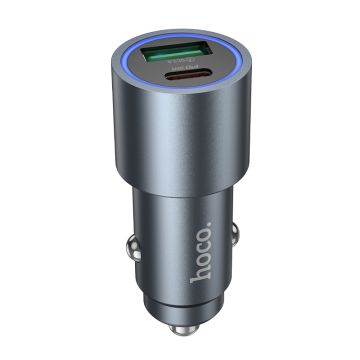 Hoco - Autolader met 1 USB & 1 USB-C poort - 48W - geschikt voor Power Delivery en snelladen