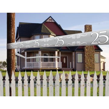 25 Jaar Afzetlint Zilver - 15 meter