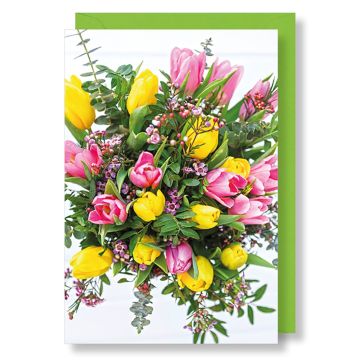 6 Wenskaarten met envelop - Bloemen zonder tekst