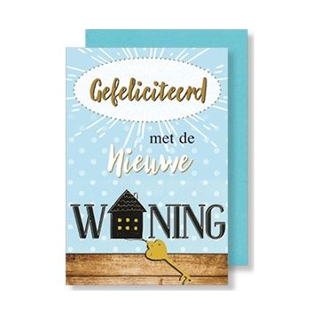 6 Wenskaarten met envelop - Gefeliciteerd met de Nieuwe Woning