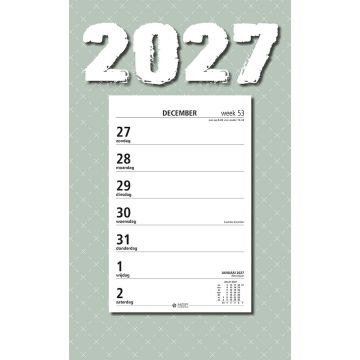 Weekscheurkalender 2027 - Week begint op Zondag