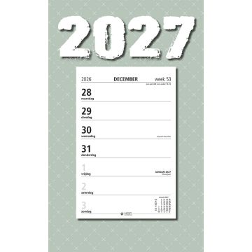 Weekscheurkalender 2027 - Week begint op Maandag