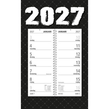 Omlegweekkalender 2027 - Week start op Zondag