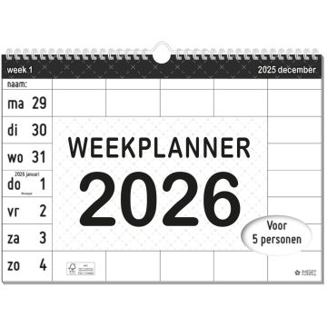 Family Planner Weekkalender 2026 - Maandag