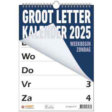 Grootletterkalender 2025 - Zondag