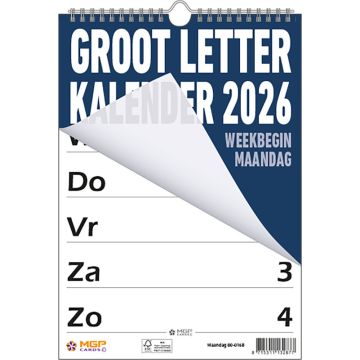 Grootletterkalender 2026 - Maandag