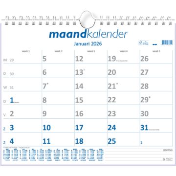 Maandkalender 2026 - Maandag