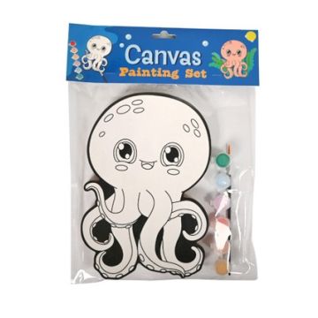 Canvas Inktvis - inclusief verf en kwast