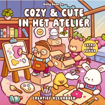 Cozy & cute in het atelier - Creatief kleurboek - Belly Bean Co.