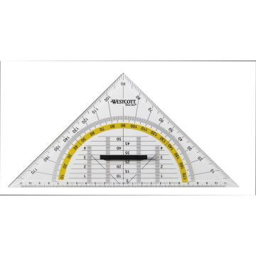 Geodriehoek Westcott 22cm met Greep, Polybag