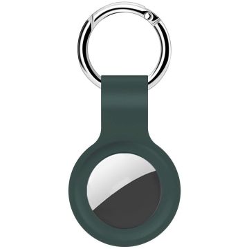 Hoco Protective Leather Keychain for Airtag - Dark Green