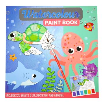 Waterverf Kleurboek - Oceaan - met verf en kwast