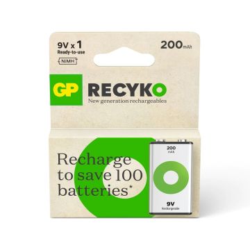 GP NiMH ReCyko+ 9V Batterij 200mAh (1-pack)