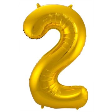 Gouden Folieballon Cijfer 2 - 86 cm