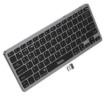 Hoco GM32 Draadloos Ultra Dun QWERTY Toetsenbord - Zwart