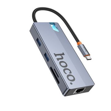 Hoco 8-in-1 USB-C HUB met USB-A, Ethernet, HDMI en Card Reader