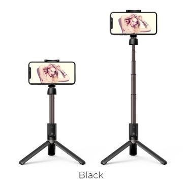 Hoco Bluetooth Wireless Tripod Selfie Stand with Remote - Black