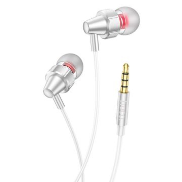 Hoco - Silver wire-controlled earphones with microphone