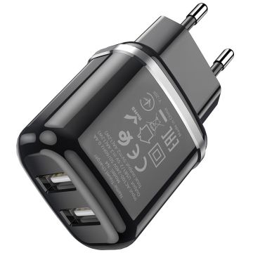 Hoco N4 Dual Port Charger - Zwart