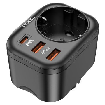 Hoco PD20W Multifunctional Socket 2x USB 1x USB-C Black