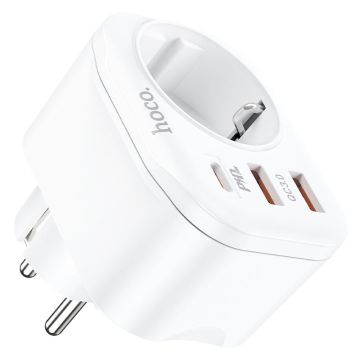 Hoco PD20W Multifunctional Socket 2x USB 1x USB-C White