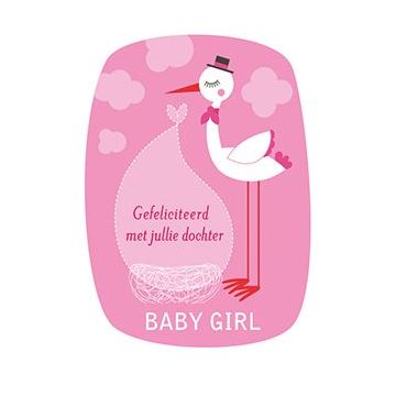 6 Wenskaarten met envelop - Gefeliciteerd met jullie dochter