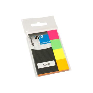 Info Page Markers Papier Neon 20x50mm (4 Kleuren, 50 vel)