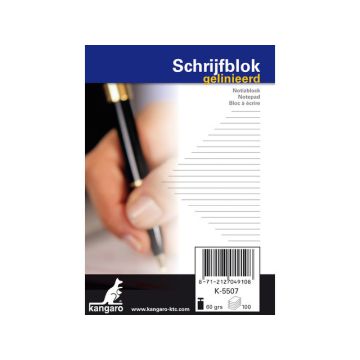 Schrijfblok Kangaro A7 Lijn 60 grs 100 Blad