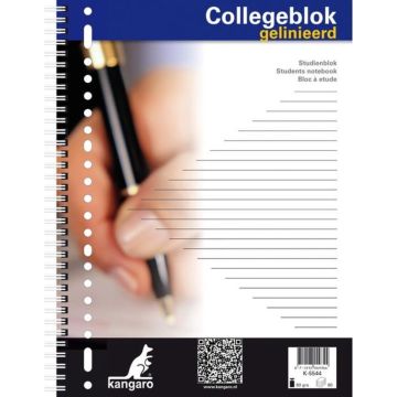 Collegeblok Kangaro A4 Lijn 23R 60 grs 80 Blad