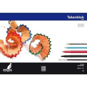 Tekenblok Kangaro A3 110 Gram 24 Vel Wit