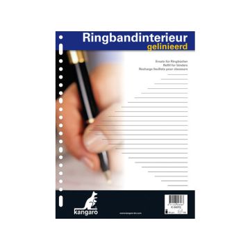 Ringbandinterieur Kangaro 23R Gelinieerd met Voorlijn 100 Vel