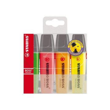 Stabilo Boss Markeerstiften Assorti, 4 Stuks