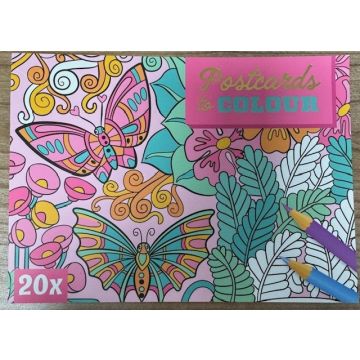 Mandala Vlinder Wenskaarten om zelf te kleuren - 20 stuks