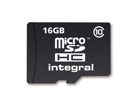 16GB Integral MicroSDHC card - class 10 (90MB/s)