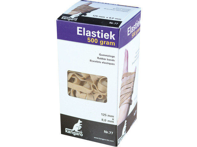 Elastiek Kangaro nr. 77 125x8,0mm 500gr Naturel