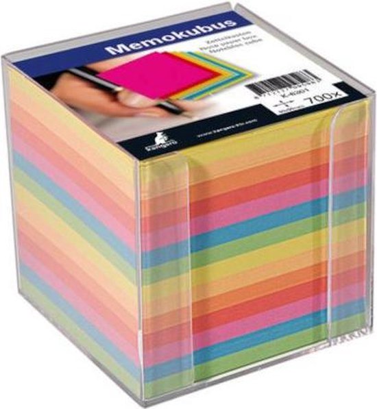 Memokubus + Inhoud Kangaro 9,5 x 9,5 x 9,5 cm 700 Vel Assorti